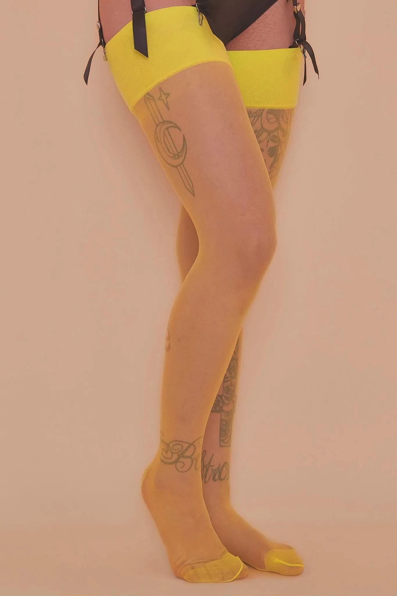 Acid Lime Seamed Stockings - Sizes 4/6 - 16/18
