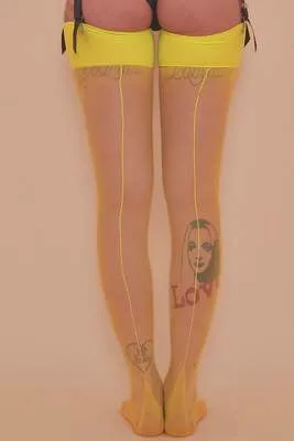 Acid Lime Seamed Stockings - Sizes 4/6 - 16/18