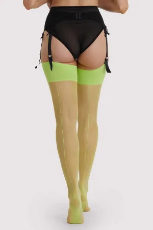 Acid Lime Seamed Stockings - Sizes 4/6 - 16/18