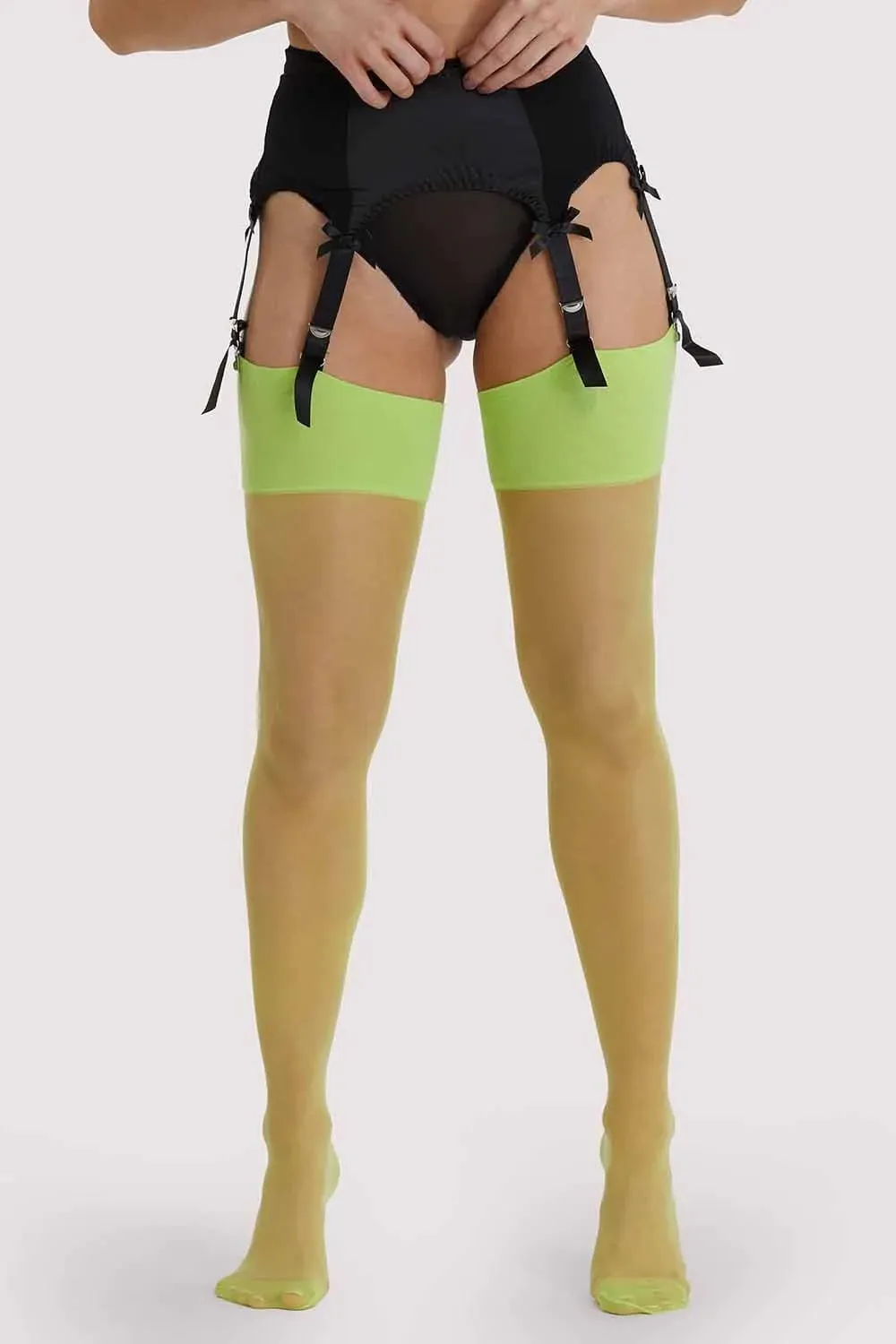 Acid Lime Seamed Stockings - Sizes 4/6 - 16/18