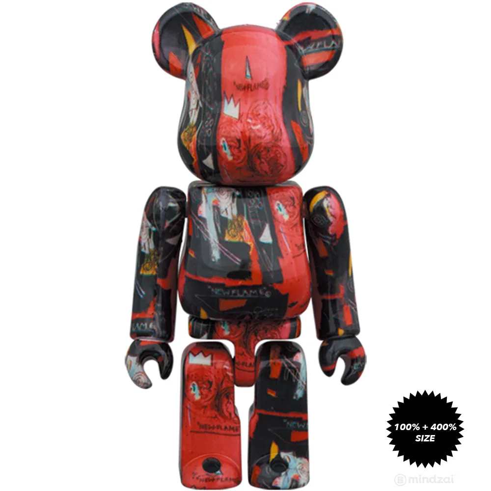 Andy Warhol x Jean-Michel Basquiat #1 100%   400% Bearbrick Set by Medicom Toy
