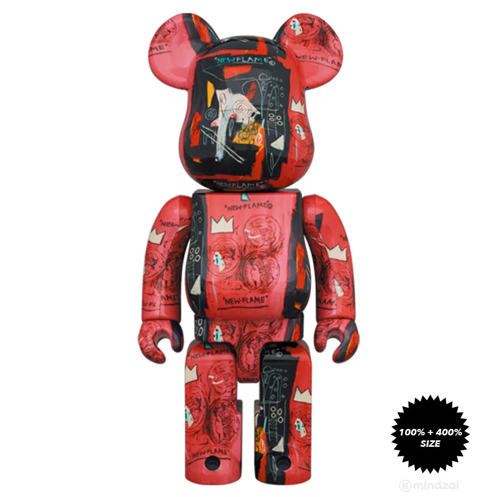 Andy Warhol x Jean-Michel Basquiat #1 100%   400% Bearbrick Set by Medicom Toy