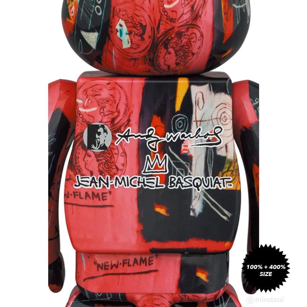 Andy Warhol x Jean-Michel Basquiat #1 100%   400% Bearbrick Set by Medicom Toy