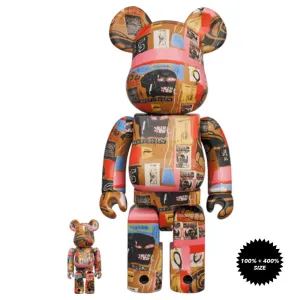 Andy Warhol x Jean-Michel Basquiat #2 100%   400% Bearbrick Set by Medicom Toy