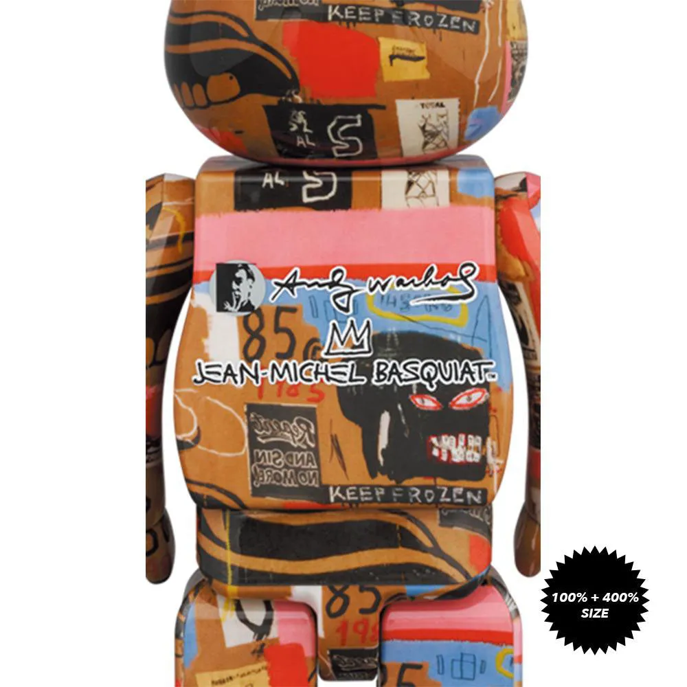 Andy Warhol x Jean-Michel Basquiat #2 100%   400% Bearbrick Set by Medicom Toy
