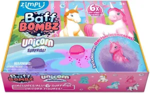 Baff Bombz Unicorn Surprise Gift Set - Six Bath Bombs and Unicorn Figures