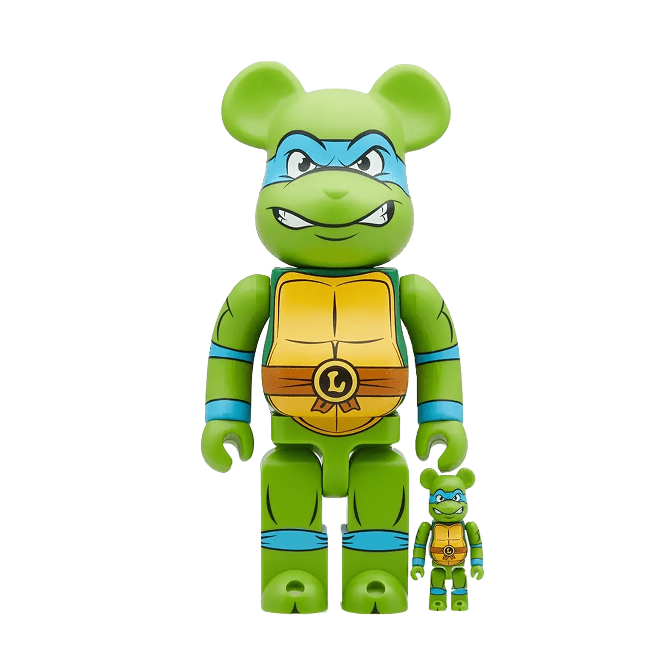 Bearbrick Medicom TMNT Leonardo 100% & 400% Set 'Green'