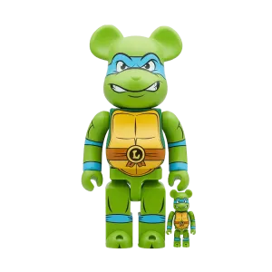Bearbrick Medicom TMNT Leonardo 100% & 400% Set 'Green'