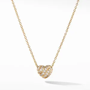 Cable Collectibles® Heart Pendant in 18K Yellow Gold with Pavé Diamonds