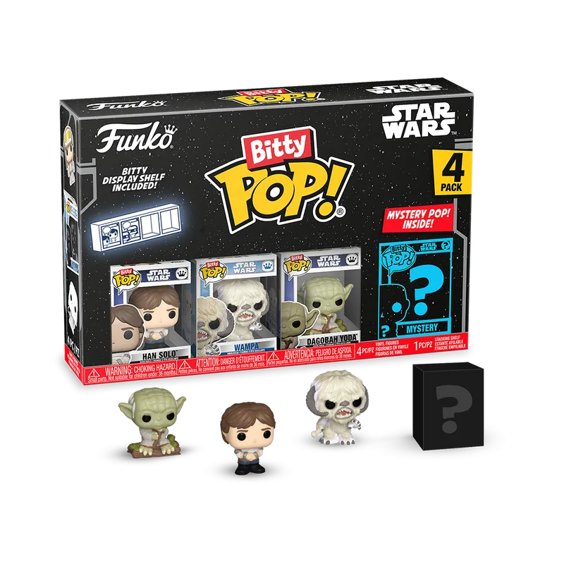 Funko Bitty Pop! Star Wars Empire Strikes Back Han Solo, Wampa, Dagobah Yoda with Mystery Pop!