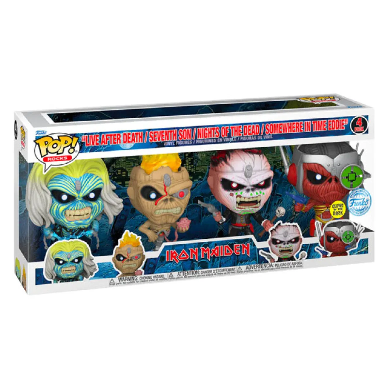 Iron Maiden - Eddie US Exclusive Glow Pop! Vinyl 4-Pack