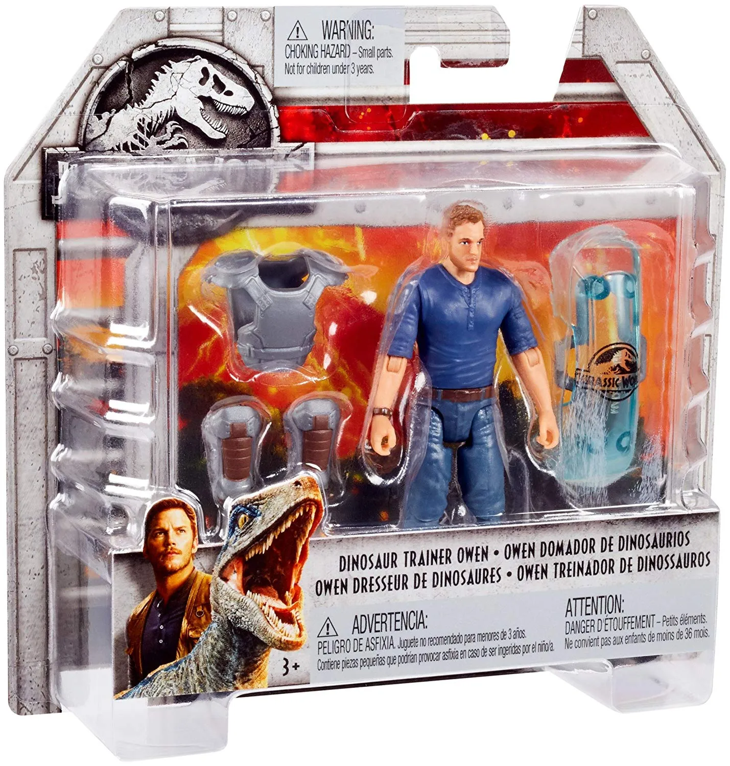 Jurassic World Basic Figure Velociraptor Trainer Owen Figure