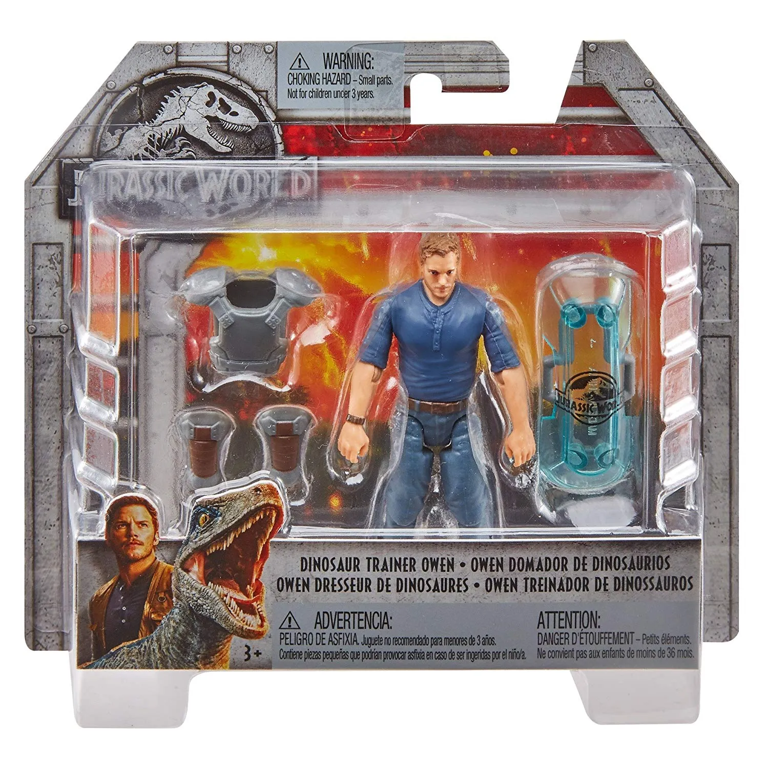 Jurassic World Basic Figure Velociraptor Trainer Owen Figure