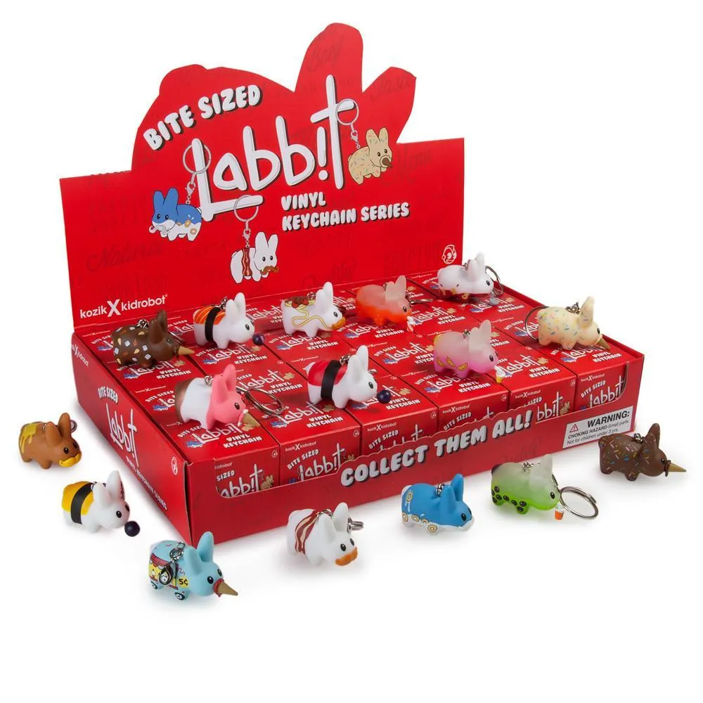 Kidrobot Bite Sized Labbit Vinyl Keychain: (Case of 24)