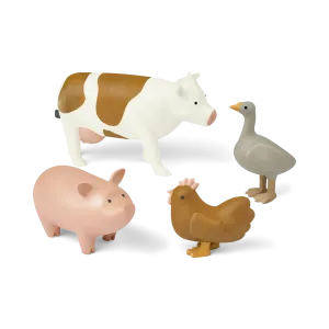 Liewood Hallie Speeldjes Farm animals 4-pack | Golden Caramel Multi Mix