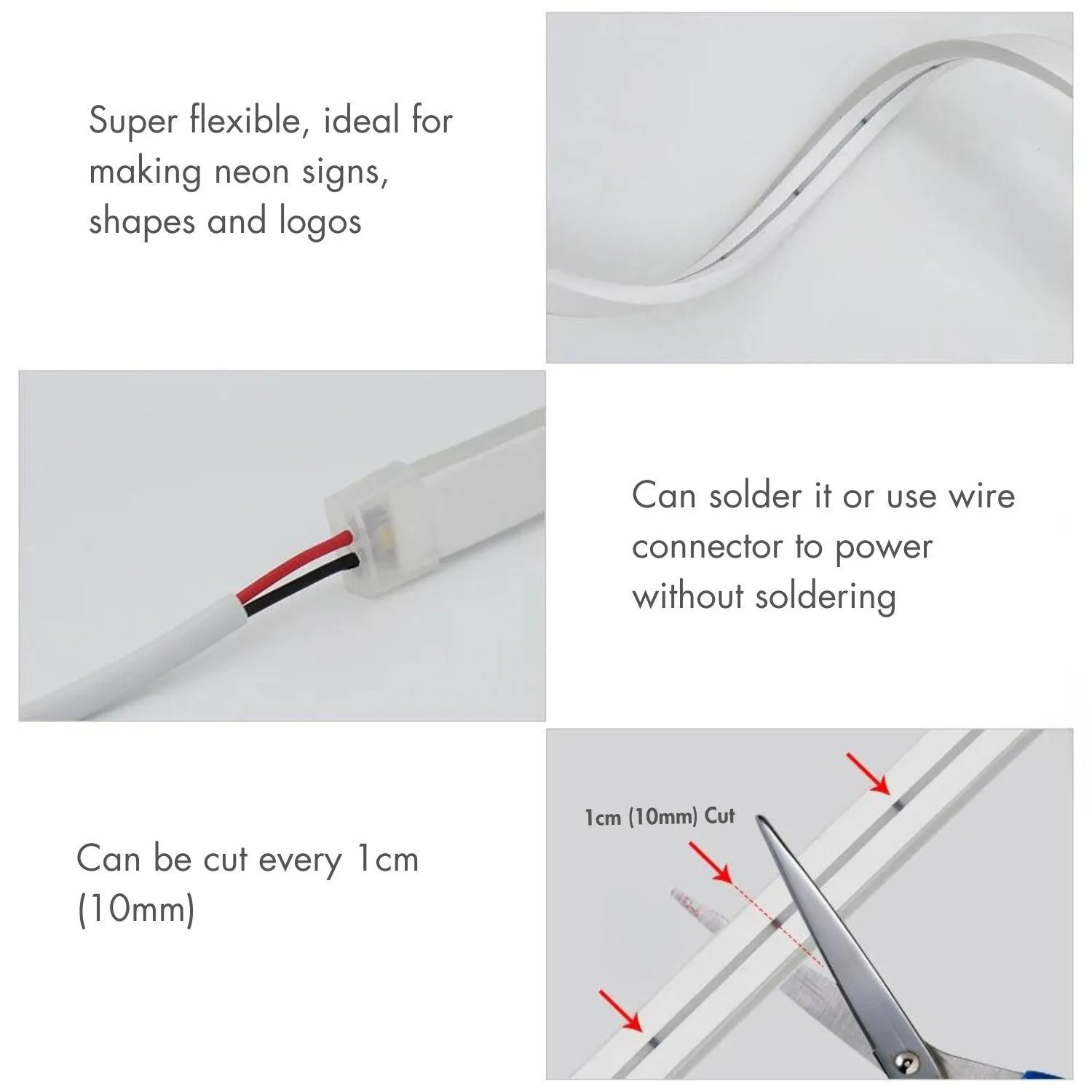Mini Orange LED Neon Flex 12V 6x12mm 120LED/m IP65 Waterproof 1cm Cut