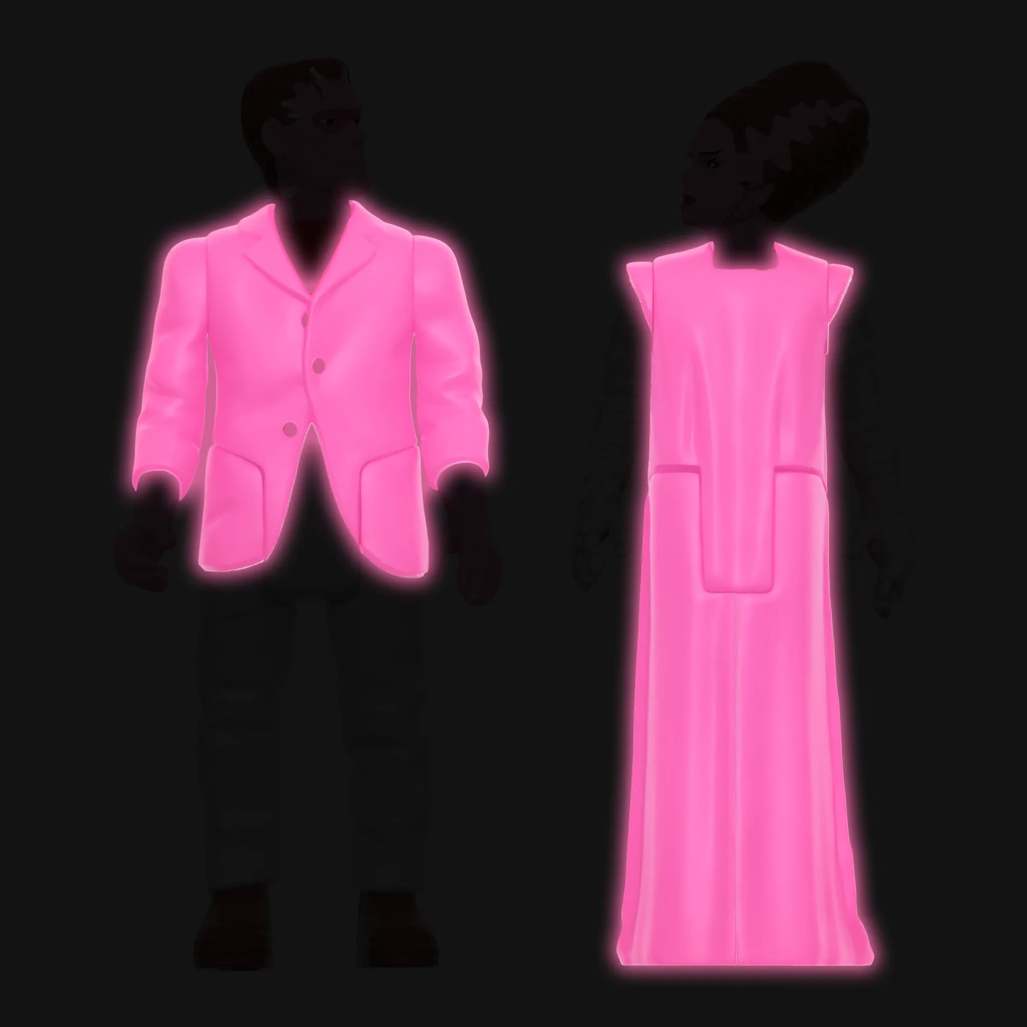 Universal Monsters ReAction Figures - Frankenstein and Bride of Frankenstein 2-Pack (Valentine's Day Heart Box)